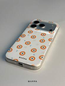 GIIPPA 1 pièce Étui de téléphone avec motif d'œil orange, compatible avec Phone 17 Pro Max, 16 Pro Max, 15 Pro Max, 14 Pro Max, étui de téléphone de style coréen haut de gamme mode amusant, compatible avec 11/12/13/14/15/16 Pro Max Plus, design élégant convenant aux hommes et aux femmes, cadeau parfait pour la petite amie pour Noël, la Saint-Valentin, Pâques, la saison des mariages et l'anniversaire! - Orange - Voir 4