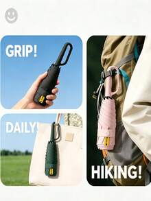 1pc 50% Off Mini Travel Folding Umbrella, Compact Portable Pocket Sun Umbrella, Capsule Style UV Protection Sun And Rain Umbrella, With Rotatable Open/Close Ring Handle, Suitable For Travel, Hiking, College Students, Office Workers, Back To School, Outdoor Essential - Multicolor - View 7
