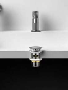 Stainless Steel Pop-Up Sink Faucet With Drain Stopper, Hole-Style Drain,Suitable For Bathroom & Kitchen Drainage,Bathroom Sink Stainless Steel Pop-Up Drain,Washbasin Drain, Anti-Odor Bathroom Sink Drain Kitchen Items Kitchen Accessories Kitchen Tools - Multicolor - View 9