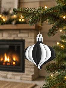 20/10Pcs Indoor Christmas Tree Decoration Set - Black & White Candy Cane Christmas Tree Ornaments, Cute Candy Decorations, Tree Topper, Home Office Holiday Party Vase Decor, Christmas Tree Hangings, Christmas Gifts, Christmas Room Decor - Christmas Black Ornament - View 7