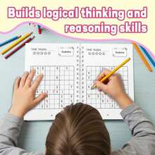 Buku Latihan Sudoku untuk Anak-Anak, Teka-Teki Angka Penalaran Logis, Buku Kerja Tunggal, Pilih Level 3-6 6-9 9-12 12+ - Buku Sudoku - View 7