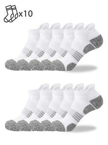 1/5/10/20 Pairs Women's Short Socks, Towel Bottom Striped Sports Socks, Comfortable Soft Anti-Slip Shock-Absorbing Running Socks - Multicolor - View 11