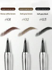 1PC Dual-Ended Design, Suitable For Daily Use, Special Occasions, Gifts, Makeup Essential, Minimalist Design, Gradient Color, Multi-Functional: Can Be Used For Eyebrows, Eyeliner And Lower Lashes - A - View 3