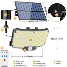 Solar Lights Outdoor Waterproof, 3000 LM 234 LED Motion Sensor Outdoor Lights, Solar Powered Security Flood Light Motion Detected Spotlight For Patio Garage Yard Entryways - 1PC - View 7