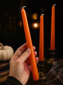 25cm Orange Gift Box Scented Candle Set, Soy Wax Made, Smokeless Fragrance Candle, 4 Hours Burn Time, Autumn, Halloween Home Decor Candle, Essential Atmosphere Candle, Suitable For Gifting To Friends, - Orange Cone Long Pole - View 10