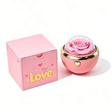 Spherical Rose Flip Ring Gift Box, Creative Surprise Jewelry Box, Ring Earring Jewelry Packaging Box, Perfect For Proposal, Confession, Valentine's Day, Qixi Festival, Birthday, Anniversary And Other Occasions, As A Romantic Gift For Your Partner (Ring Not Included) - Spherical Rose Reversible Ring Gift Box - View 11
