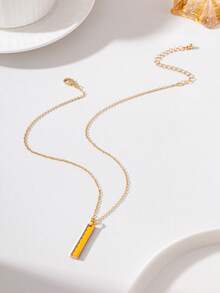 Kalung Liontin Apel Penggaris Pensil Enamel 3D Lucu, Perhiasan Fashion untuk Kembali ke Sekolah dan Kelulusan, Cocok Sebagai Hadiah untuk Pemakaian Sehari-hari Siswa dan Wanita Muda - Yellow Gold - View 15