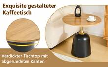 Round Side Table Ø60 Cm Metal Frame Brown Finish – Perfect For Living Room, Sofa Or Office In - 棕色 - 查看 8