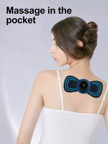 Masajeador eléctrico de hombros, cuello y espalda, recargable, para uso doméstico y de oficina, alivia el estrés y relaja los músculos - Azul - Ver 8