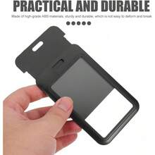 10pcs ABS Plastic Slide Cover ID Card Holder Set, Includes 5 Vertical And 5 Horizontal Card Sleeves, Durable Office ID Protection Covers, Suitable For Men And Women, Ideal For Work And School Use. - A - View 4