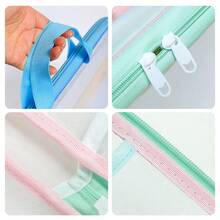 Bolsa de Documentos de Malla Transparente para Niños, Portátil, con Doble Cierre, Gran Capacidad, para Almacenamiento de Materiales Escolares - Caqui - Ver 7