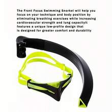 1 Set Front-Mounted Swimming Snorkel With Adjustable Head Strap, Suitable For Freestyle, Daily Swimming Training And Other Water Sports - Multicolor - View 6