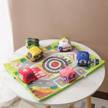 Infant & Toddler Fabric Car Toy With Storage Bag And Carpet, Transportation Vehicle Plush Car Toy - Multicolor - View 4