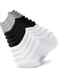 10 Pairs Ankle Socks For Running And Hiking, Compression Support, Breathable Cushioning, Invisible Socks, Unisex (1/3/6/9/10 Pairs) - Multicolor - View 1