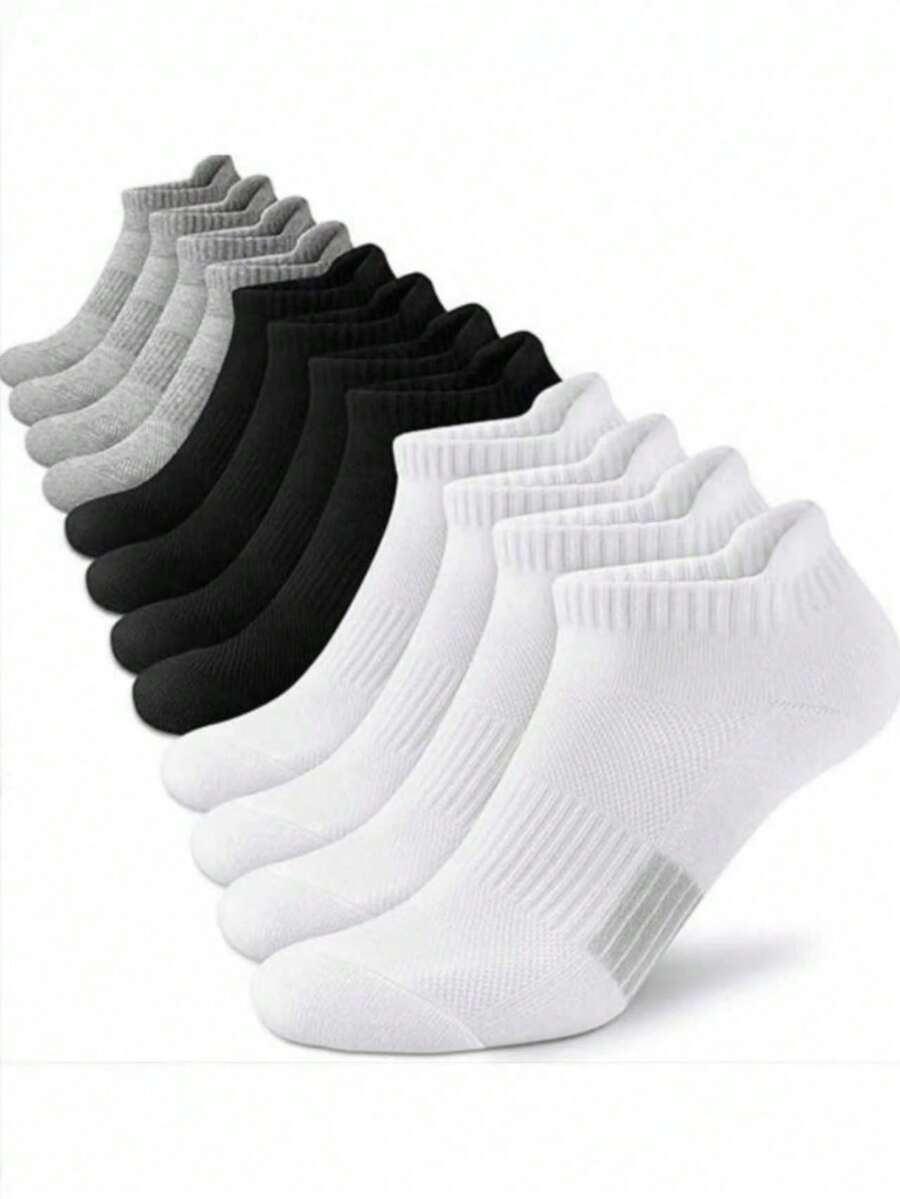 10 Pairs Ankle Socks For Running And Hiking, Compression Support, Breathable Cushioning, Invisible Socks, Unisex (1/3/6/9/10 Pairs) - Multicolor - View 1