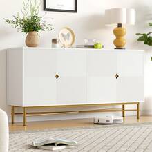 Sideboard White 160cm – Cabinet With Four Doors - 白色 - 查看 6