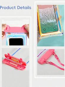 Universal Waterproof Phone Pouch Touchscreen Laser Waterproof Bag Waterproof Phone Case Travel Vacation Camping Essential Beach Necessity Vacation Accessory Summer Back To School Supplies Back To School Dry Wet Separation Bag Lanyard - Multicolor - View 8