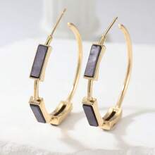 Vintage Carved Geometric Large Hoop Earrings For Women, Vacation Gift - Gold - View 3