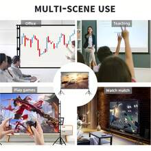 XBJ 72"/100" Projector Screen With Stand & Wall Mountable – 4K HD 16:9 PVC, 1.5 Gain, Wrinkle-Free Double Sided, Indoor/Outdoor For Backyard, Home Theater, Camping. Includes Tripod, Carry Bag & Ground Nails. Complete Kit For Proyector - View 7