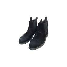 Bota Vaquejada Premium Couro Legitimo Botinas Unissex Rodeio Country Cowboy Solado Borracha Couro Nobuck - Preto - Visão 2