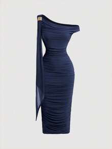 Women Short Dresses - Navy Blue - View 1