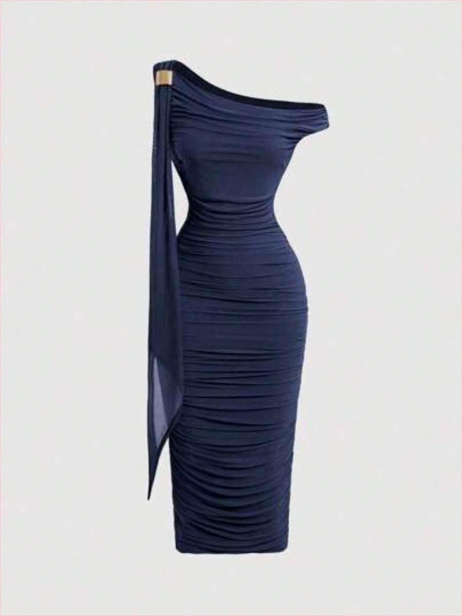 Women Short Dresses - Navy Blue - View 1