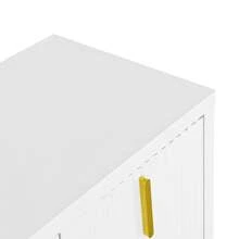 Modern Sideboard Black Minimalist With Adjustable Shelves - 白色 - 查看 11