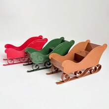 3-Color Mixed Christmas Sleigh Holiday Desktop Decor Mini Figurines, Festive Atmosphere Desktop Scene Decoration Props - 3-color Mixed Packaging - View 8