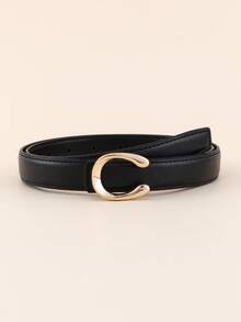 Women's Letter Alloy Buckle Decor Daily Commute Street Fashion Versatile Belt - Multicolor B - View 15
