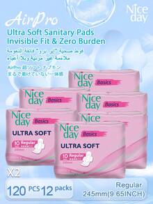 Niceday 245mm 10pcs/Pack Daily Sanitary Pads, Ultra-Soft Menstrual Pads, Ultra-Thin Panty Liners, Breathable Period Care Pads, Dry And Non-Itchy For Intimate Areas, Fast Absorption, Hypoallergenic, Suitable For Teenagers - 245mm (120pcs/12 Packs) - View 13