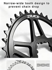 ZRACE 10/11/12速 MTB 鏈輪 7075AL CNC 3mm 偏移量 適用於 3 孔直裝式曲柄組 黑色 - 黑色 - View 7