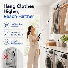 Foldable Reacher Grabber Tool, Extra Long Extendable Trash Picker Upper, 360° Rotating Jaw & Strong Magnetic Tip, Ergonomic Handle For Elderly Handicapped Seniors, Durable Household Aid For Trash Pickup, Cleaning, Item Retrieving - Blue - View 6