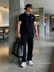 Adidas Men's 3ST KNIT PANT Sports Knit Pants KU5387 - Black - View 2