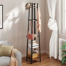 Industrial-Style Four Shelf Coat Stand - Brown/Black - T0001-01-3810 - View 6