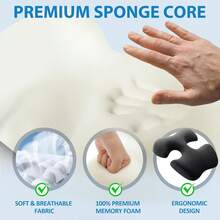 Prone Sleeping Pillow And Chest Pad Set, Ergonomic Massage Face Pillow, Breathable Memory Foam Massage Pad Set, Suitable For SPA, Home And Prone Sleepers, Prone Massage Pillow With Non-Slip Bottom - Dark Grey - View 5