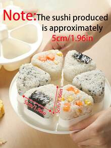 1pc 6 Cavity Triangle Rice Ball Mold,Japanese Rice And Vegetable Roll Making Mold, DIY Triangle Sushi Mold,Plastic Six Hole Rice And Vegetable Roll Mold, Laver Rice Wrapping Tool,Reusable, Suitable For Gifts To Parents,Family, Good Friends,Neighbors - View 2