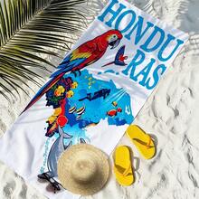1pc Island Style Parrot & Coral Fish Microfiber Beach Towel, Soft Absorbent Lightweight Towel, Suitable For Adults And Teens, Perfect For Beach, Travel And Swimming Beach Blanket - Multicolor - View 9