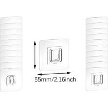 Transparent Unmarked Holeless Installation Snap Clips For Hanging Power Outlets And Picture Frame Decor, Suitable For Bathroom, Kitchen, Office - A - View 2
