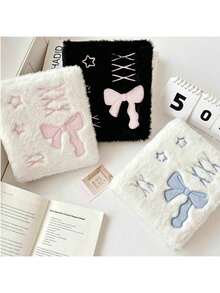 Ballet Style Bow Plush A6 Card Album, Loose-Leaf Inner Pages, Small Card Idol Collection Storage Album, 1pc Bow Star Plush Photo Card Storage Album, Cute Photo Card Storage Box, Photo Card Storage Box - A - View 2