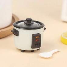 Precision Replica Mini Rice Cooker Miniature Accessory, Delicate Color Separation Craftsmanship Restoring Details, Fine Texture With Weight, Suitable For Mini House Scene Building, Handmade Decor, Collection Display, Luxury Atmosphere Matching Item - A - View 2