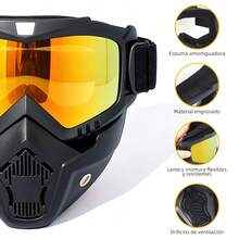 Face Mask Goggles, Motocross Goggles, Riding Helmet, Retro Ski Goggles - Multicolor - View 10