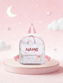 1pc Mini Back To School Personalized Customized Versatile Cute Strawberry Bow Backpack, Zipper Closure Nylon Material, Adjustable Shoulder Strap, Hand-Carry, Suitable For School, Shopping, Daily Commute, Outdoor Travel. Birthday Gift. - Multicolor - View 4