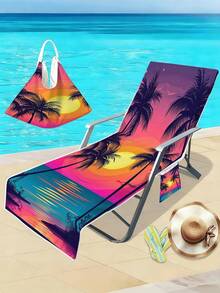Quick Dry Beach Chair Towel With Storage Bag - Perfect For Leisure And Travel Beach Essentials - Multicolor - View 11