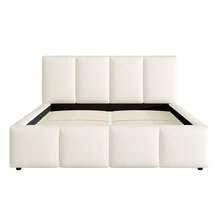 Upholstered Bed 180x200 Beige Bouclé - Integrated Frame - 米色 - 查看 10