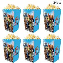 12/16/24pcs Out Popcorn Box, Theme Candy Boxes, Snacks Boxs,Gifts Treats Boxs, Birthday Party Supplies, Candy Boxes - Cartoon - View 7