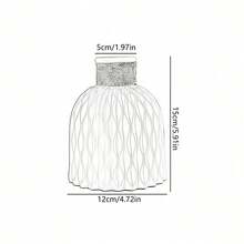1pc Modern Boho Aesthetic Matte Flower Vase, Black Gray Pink White Wavy Textured With Jute Rope Neck Decorative Vase For Pampas Grass Artificial Flowers, Spring Easter Home Decor Living Room Bedroom Kitchen Office Wedding Table Centerpieces - A - View 3