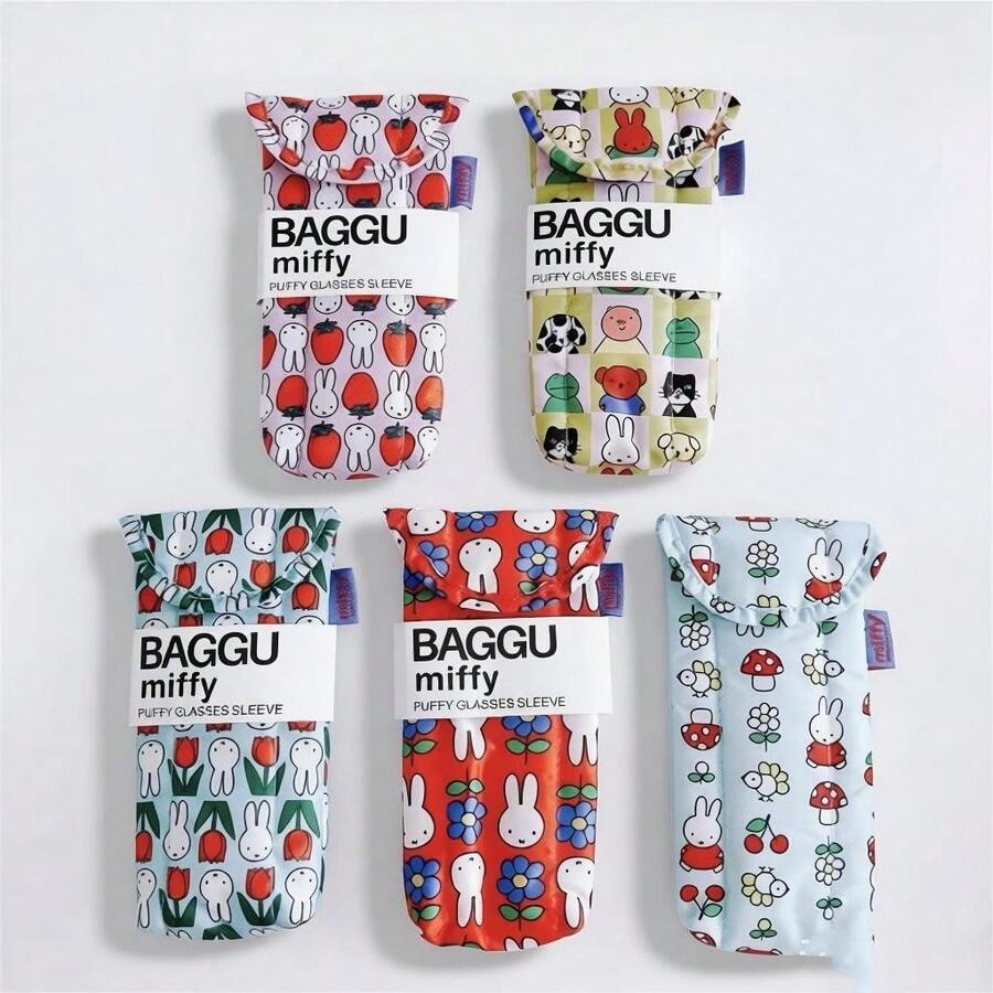 MIFFY 1pc Cartoon Cute Rabbit Anti-Pressure Anti-Scratch Portable Glasses Storage Bag, Cotton Lining Fashion Glasses Protective Pouch - Multicolor - View 1
