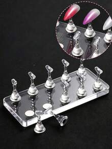 5 buah Stand Display Nail Art Magnetik, Tempat Latihan Kuku Akrilik, Rak Display Nail Art DIY untuk Salon Kuku - MultiWarna - View 13