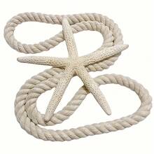 1/2pcs Classic Starfish Curtain Tiebacks - Elegant Woven Polyester Curtain Buckles, Decorative Accessories For Bedroom And Living Room, Adding Coastal Charm To Home Decor, Bedroom Decor | Nautical Style | Textured Finish, Living Room Curtain Artificial Resin Five-Finger Starfish Curtain Tiebacks Hemp Rope Woven Coastal Style | Living Room Bedroom Decorative Accessories | Ins Style Home Tie Ropes - Star - View 8
