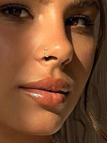 1pc S925 Sterling Silver Heart-Shaped Pierced Nose Stud, Suitable For Women, Ideal Gift For Mother, Girlfriend - Single Nose Stud - View 4